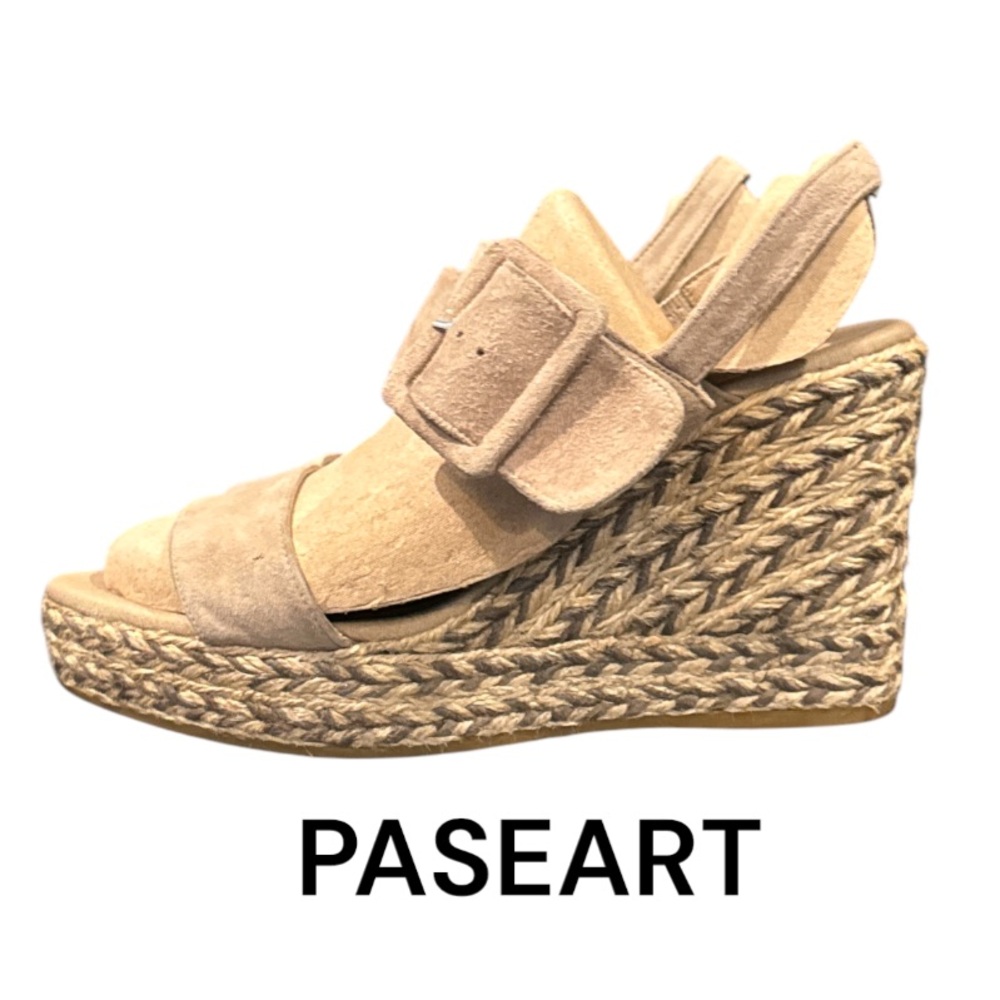 Authentic Paseart suede leather espadrille sandals sz 9 Euro 39